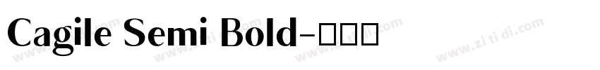 Cagile Semi Bold字体转换